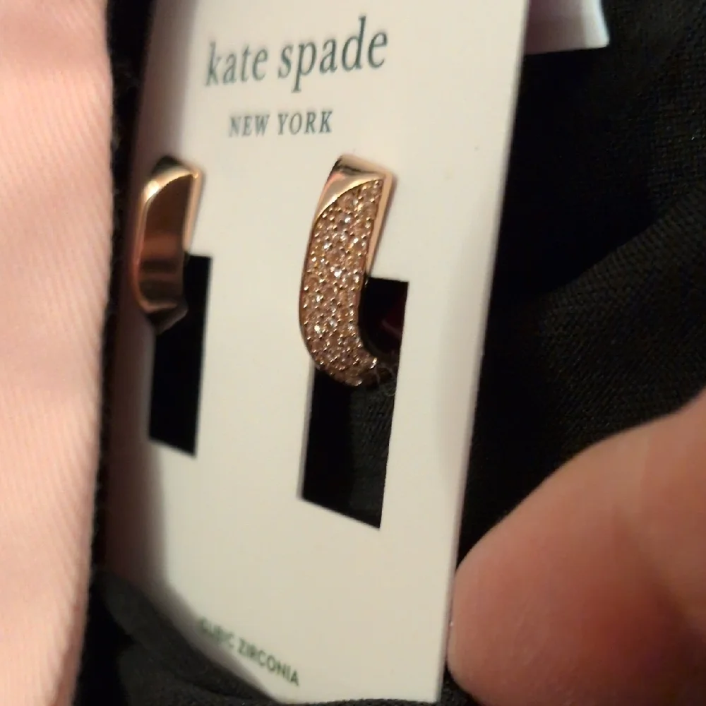 Kate Spade Rose Gold Cubic Zirconia Earringseith Dust Bag - Picture 3 of 8